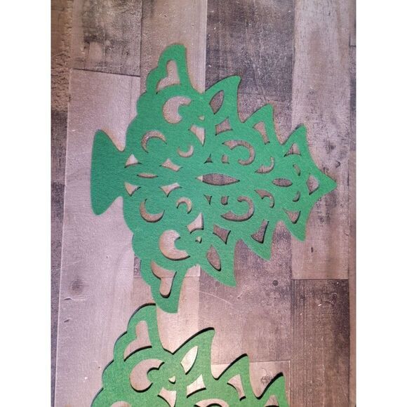 Green xmas tree felt decor set table - Picture 2 of 5